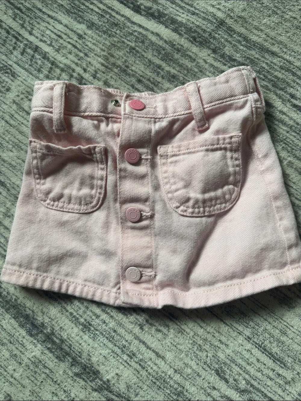 Old Navy Light Pink Button-Front Denim Skirt